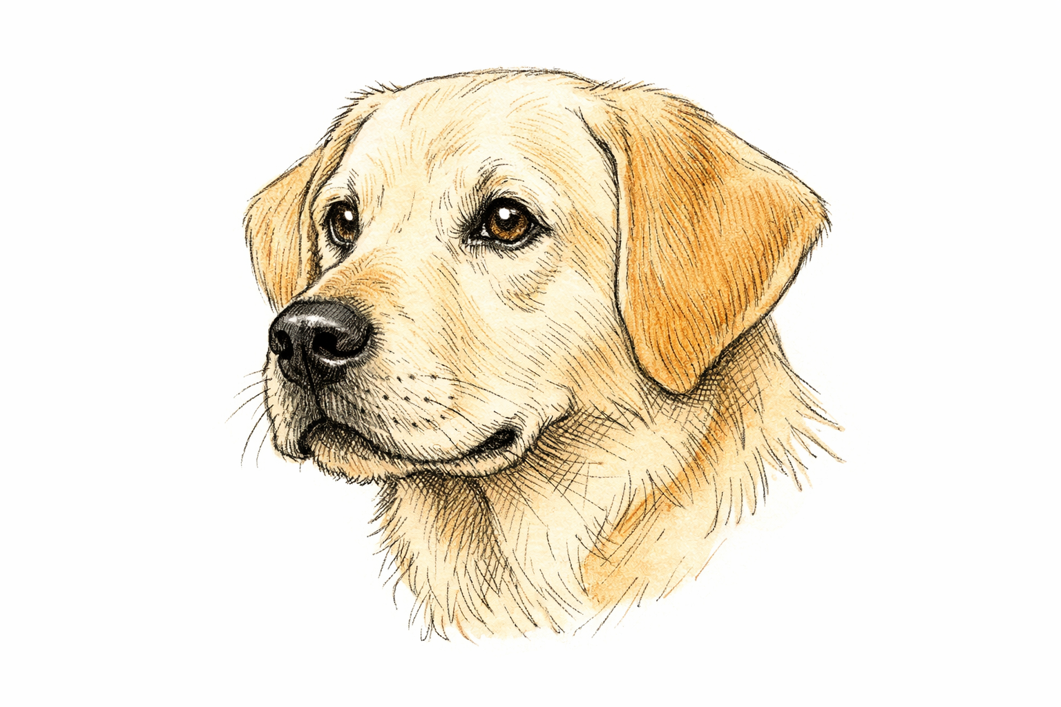 Soft shaded areas under the cheek and jaw, inside the ear, and under the muzzle with small highlights.
