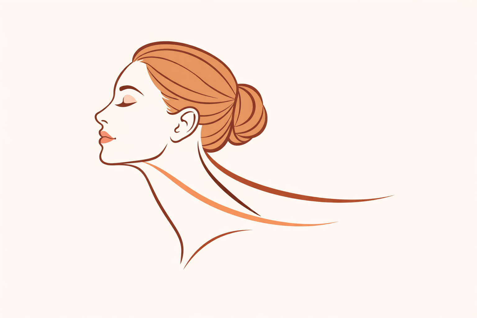 Two flowing lines extending from the head to suggest the horse’s neck.