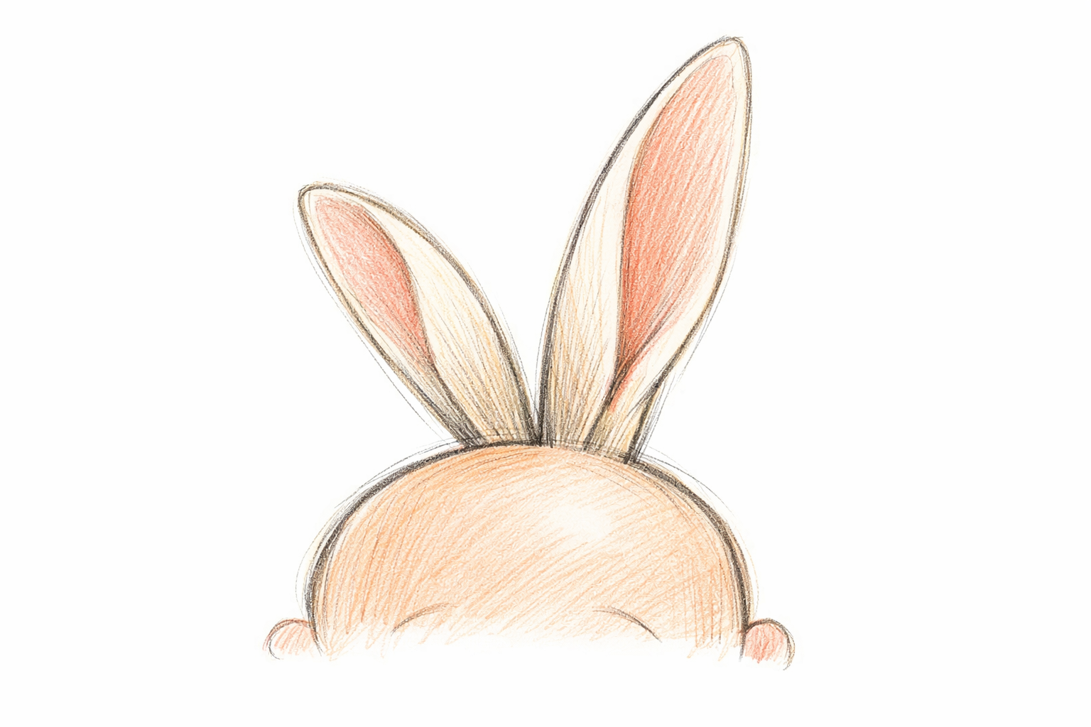 Two long leaf-shaped ears extend from the top of the head, with one ear slightly behind the other.