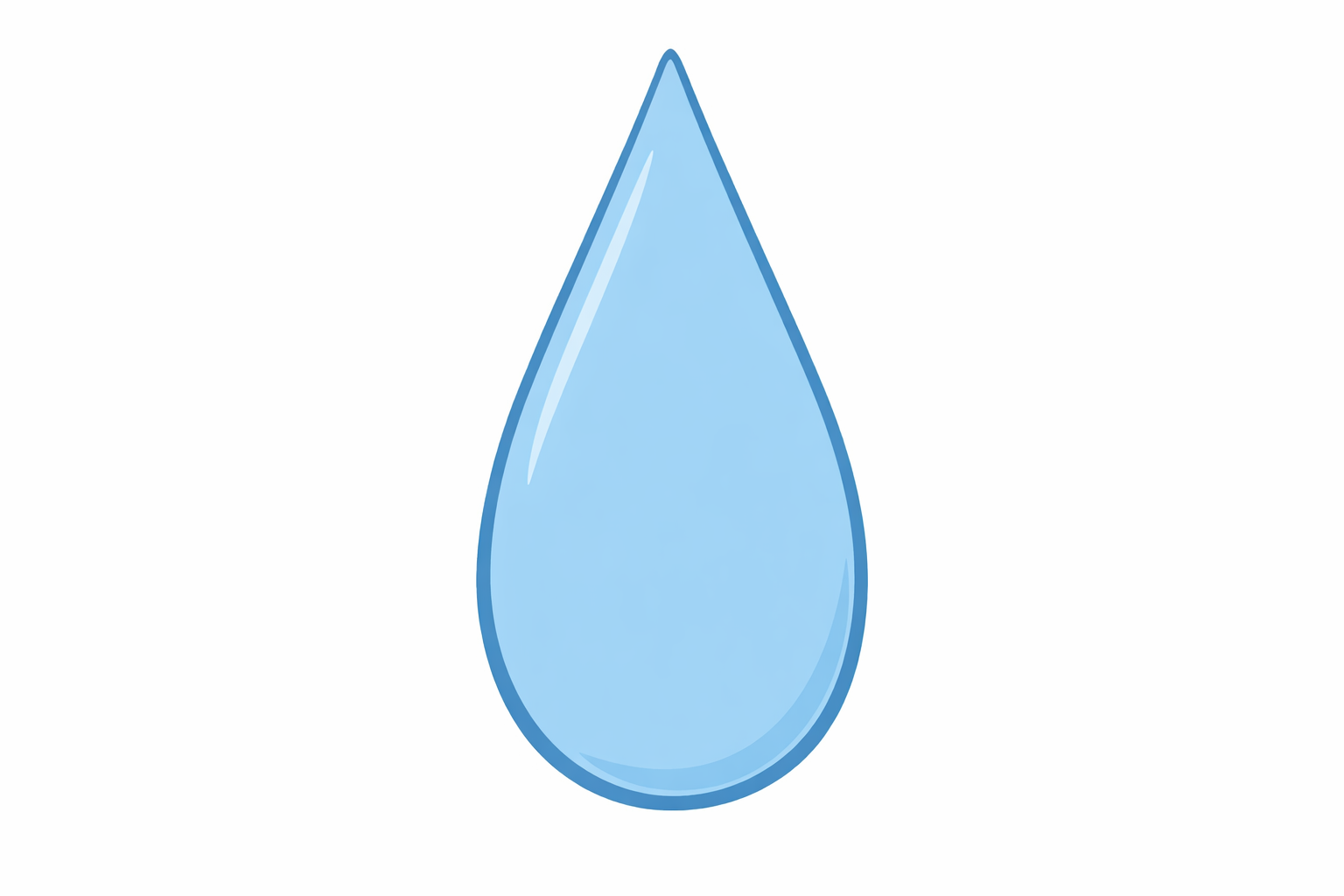 A pale blue vertical teardrop guide showing the basic penguin body shape with a darker outline following it.