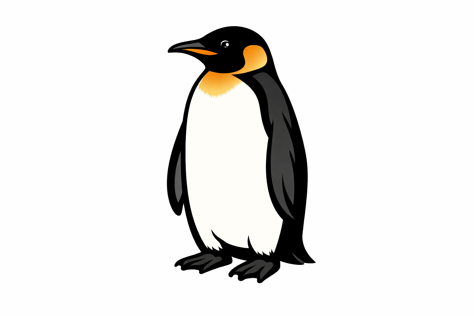 Clean penguin drawing remains while the light guide shapes are cleared away.