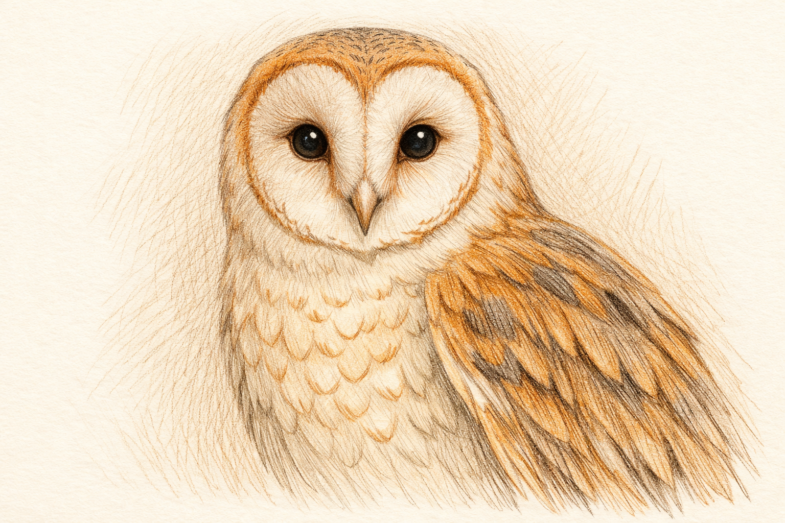 Simple feather texture marks on face, chest, and wings.