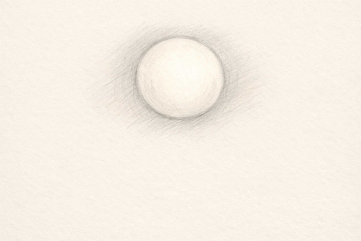 Light pencil circle centered in the upper half of a page.
