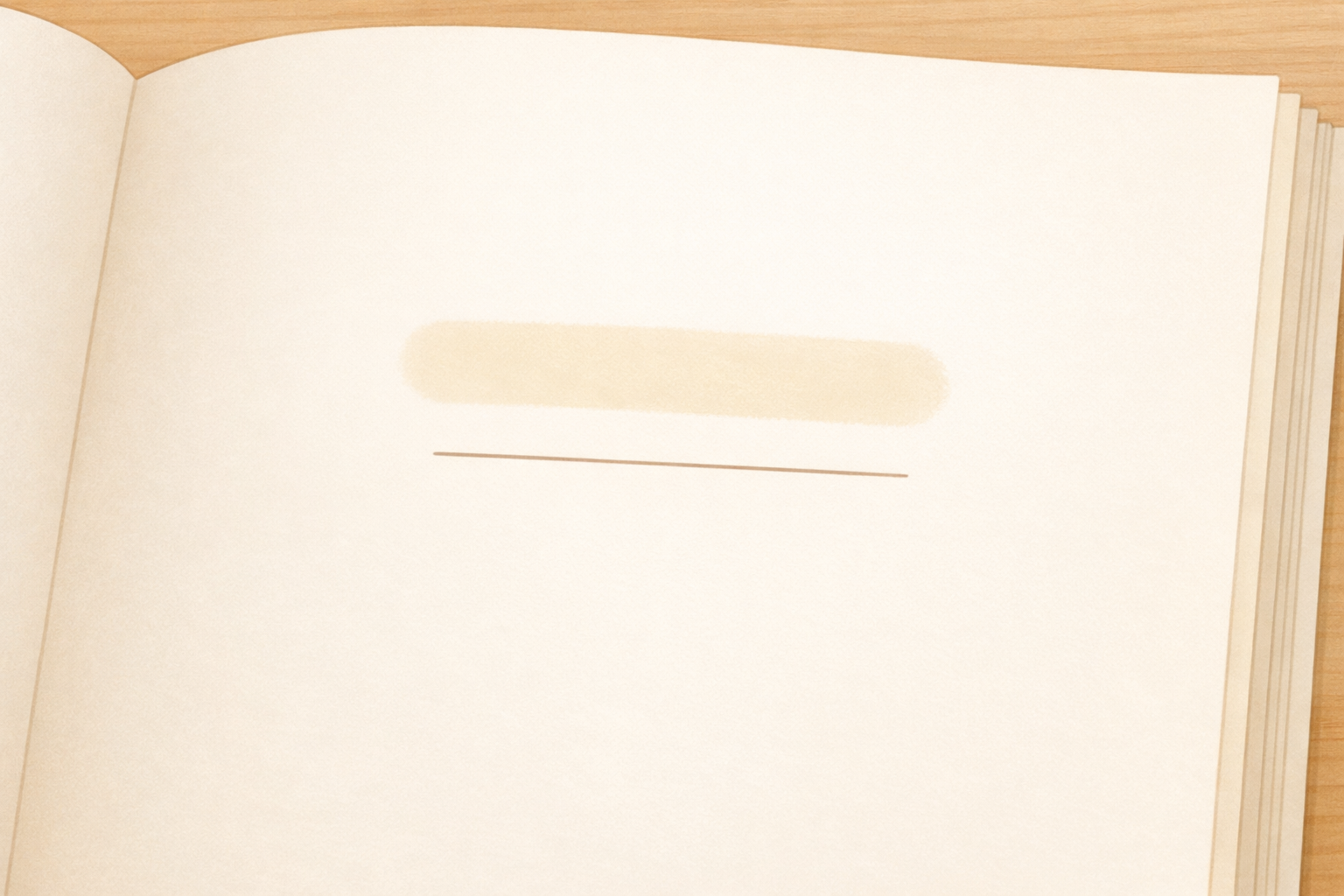 A notebook page where a single word stands out and a short sentence line follows.