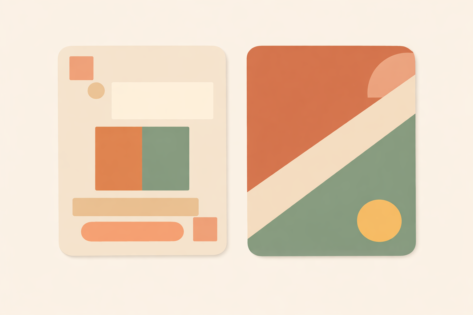 Simple illustration showing a consistent layout for the front and back of a flashcard.