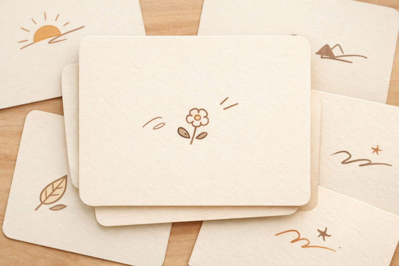 Back of a flashcard showing a small sketch and brief notes.