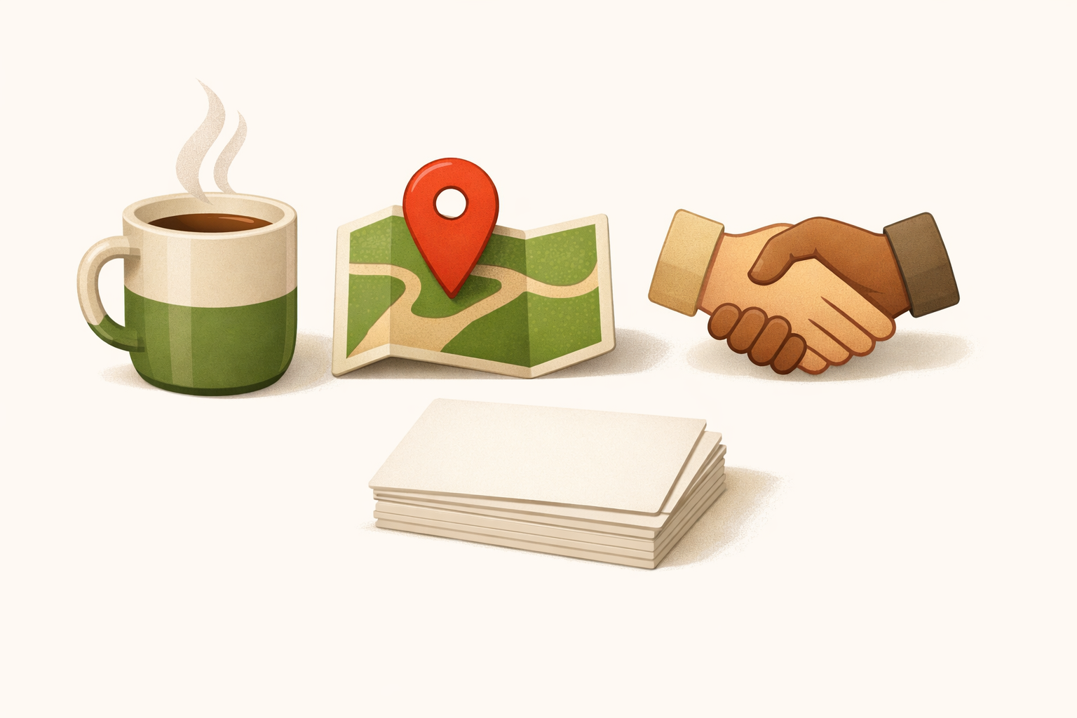 A few simple icons suggesting a theme with cards ready to add new items.