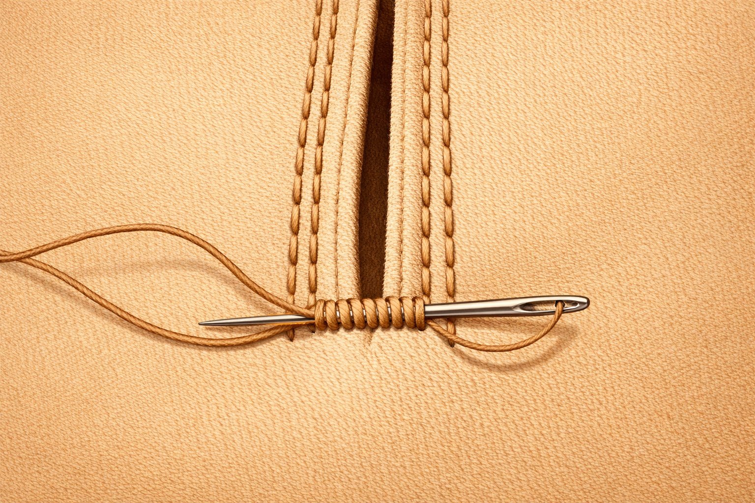 A reinforced bar of stitches closing the second end of the buttonhole.